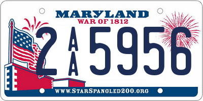 MD license plate 2AA5956