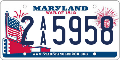 MD license plate 2AA5958