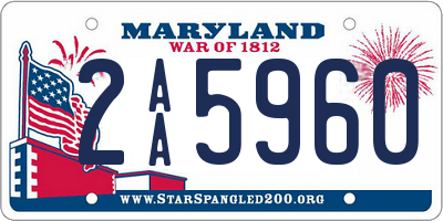 MD license plate 2AA5960