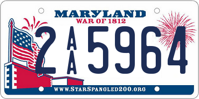 MD license plate 2AA5964