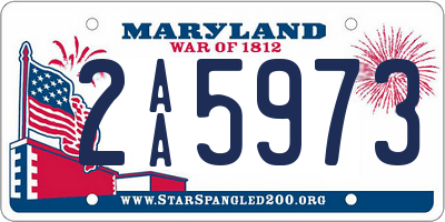 MD license plate 2AA5973