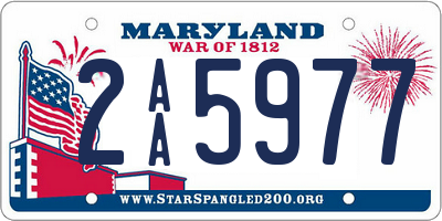 MD license plate 2AA5977