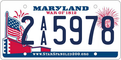 MD license plate 2AA5978