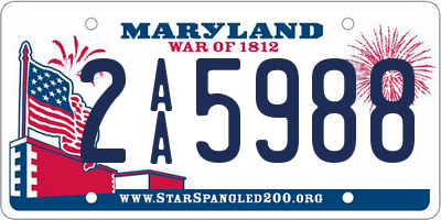 MD license plate 2AA5988