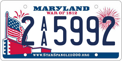 MD license plate 2AA5992