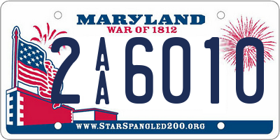 MD license plate 2AA6010