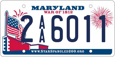 MD license plate 2AA6011