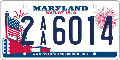 MD license plate 2AA6014