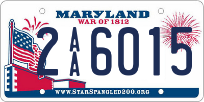 MD license plate 2AA6015