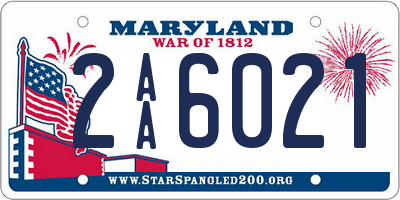 MD license plate 2AA6021