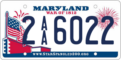 MD license plate 2AA6022