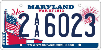 MD license plate 2AA6023