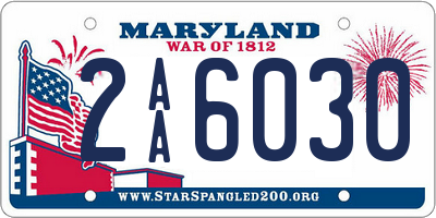 MD license plate 2AA6030