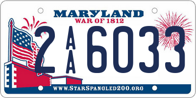 MD license plate 2AA6033