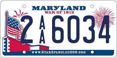 MD license plate 2AA6034