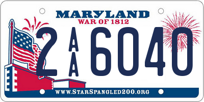 MD license plate 2AA6040