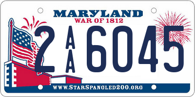 MD license plate 2AA6045