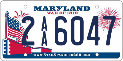 MD license plate 2AA6047