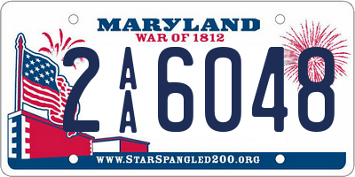 MD license plate 2AA6048