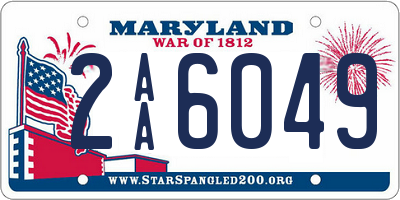 MD license plate 2AA6049