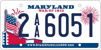 MD license plate 2AA6051