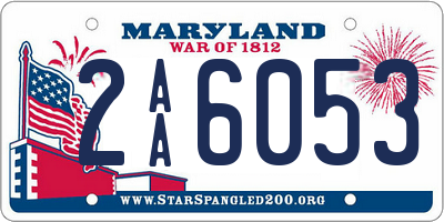 MD license plate 2AA6053