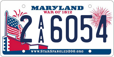 MD license plate 2AA6054