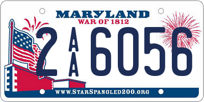 MD license plate 2AA6056
