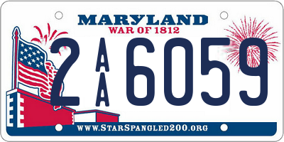 MD license plate 2AA6059