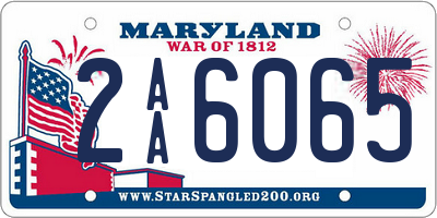 MD license plate 2AA6065