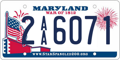 MD license plate 2AA6071