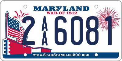 MD license plate 2AA6081