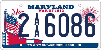 MD license plate 2AA6086