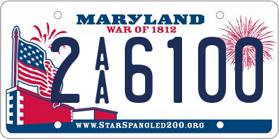 MD license plate 2AA6100