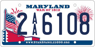 MD license plate 2AA6108