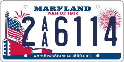 MD license plate 2AA6114