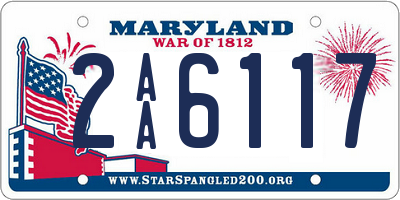 MD license plate 2AA6117