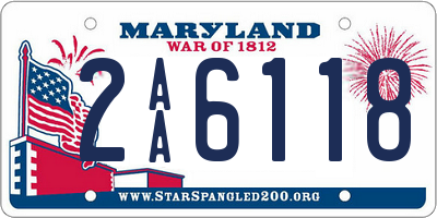 MD license plate 2AA6118