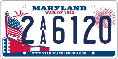 MD license plate 2AA6120