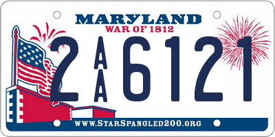 MD license plate 2AA6121