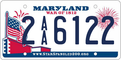 MD license plate 2AA6122