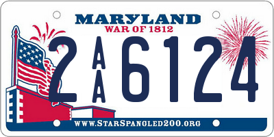 MD license plate 2AA6124