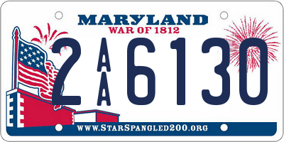 MD license plate 2AA6130