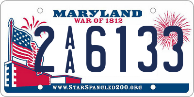 MD license plate 2AA6133