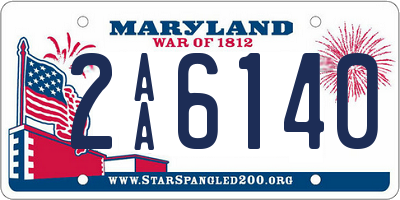 MD license plate 2AA6140