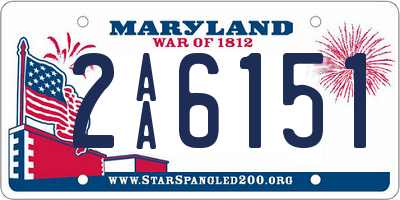 MD license plate 2AA6151