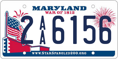 MD license plate 2AA6156