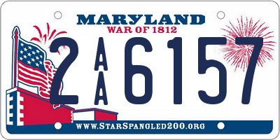 MD license plate 2AA6157