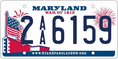 MD license plate 2AA6159