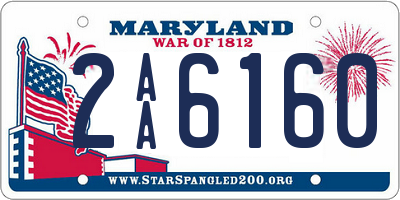 MD license plate 2AA6160